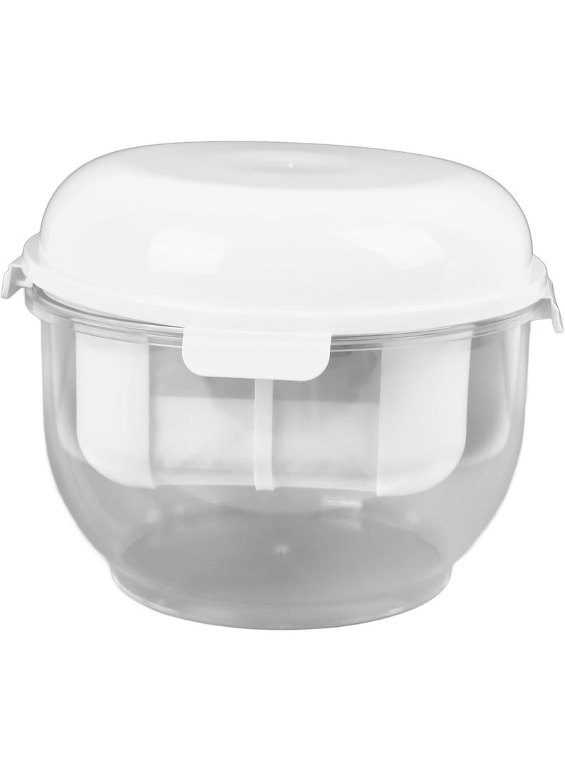 Greek Yogurt Maker, Fine Mesh Yogurt Whey Separator with Transparent Container, Efficient Spring Loaded Pressure Plate, Greek Yogurt Strainer for Homemade Greek Yogurt - Image 1